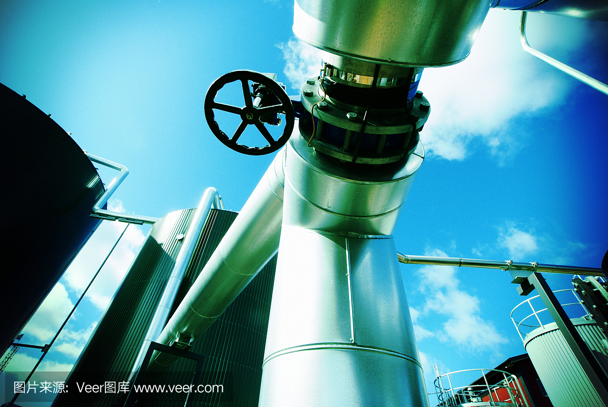 工業(yè)園區(qū)、鋼鐵管道、閥門迎藍(lán)天